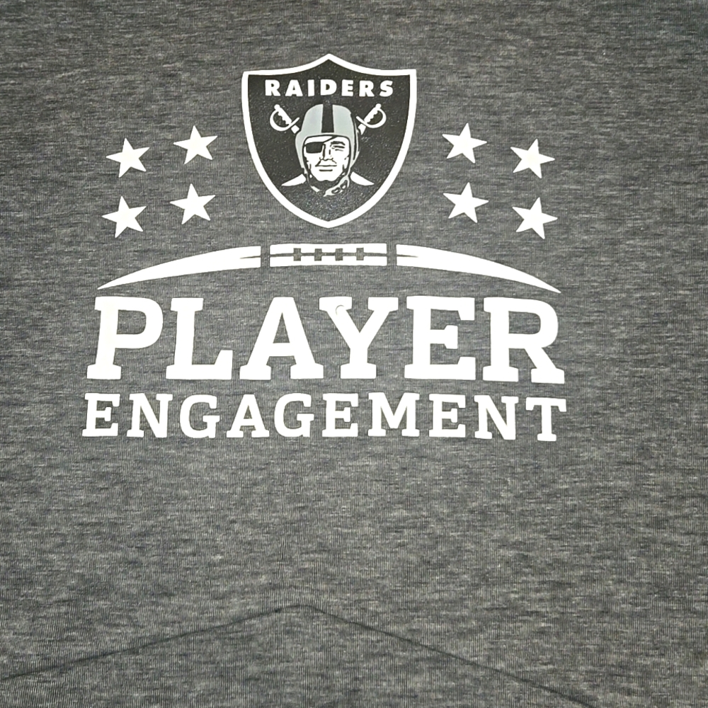 RARE LAS VEGAS RAIDERS PLAYER ENGAGEMENT GRAY HOODIE PULLOVER SWEATSHIRT 2XL